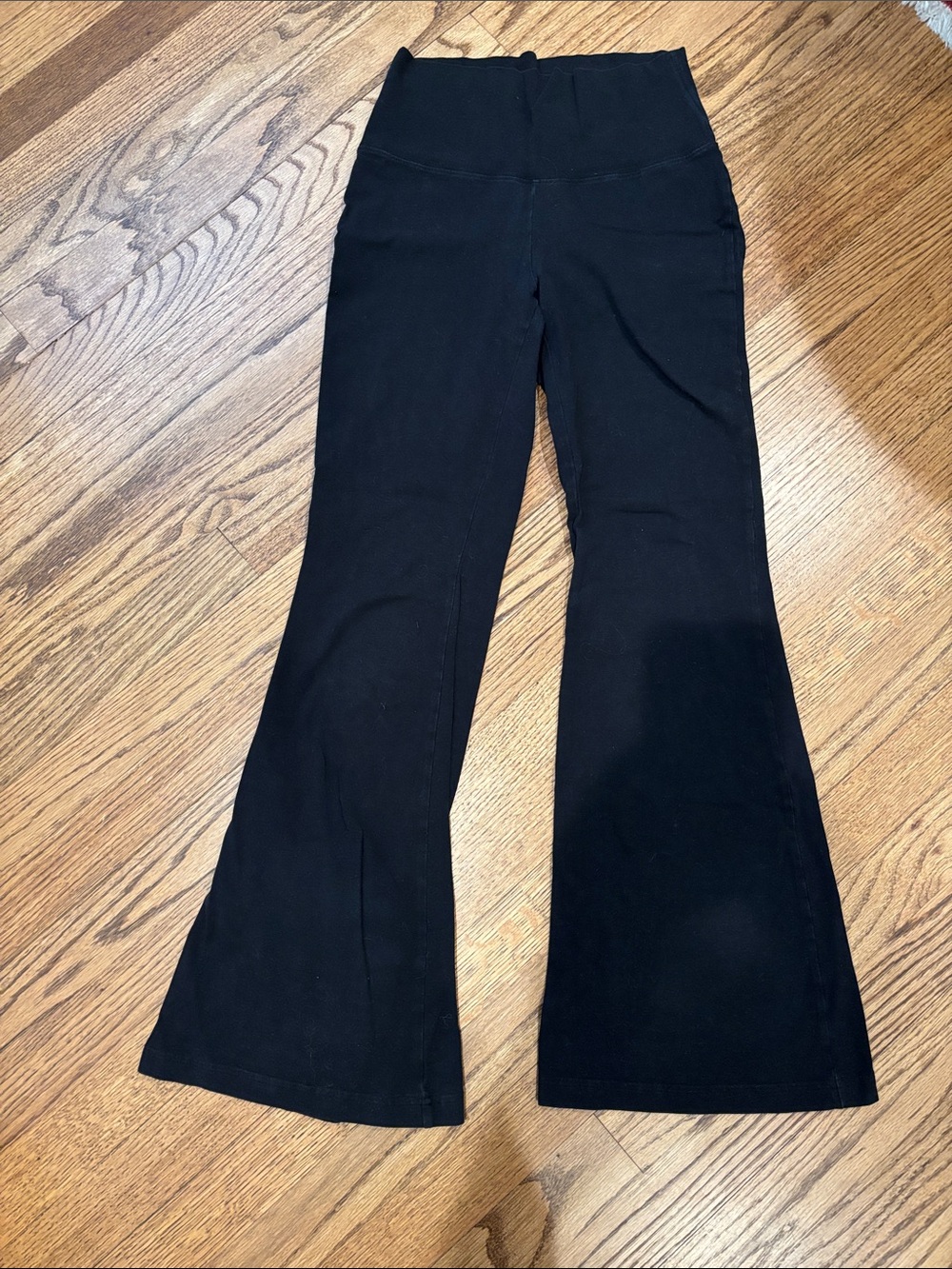 TNA Black High-Waist Leggings with Flare leg opening